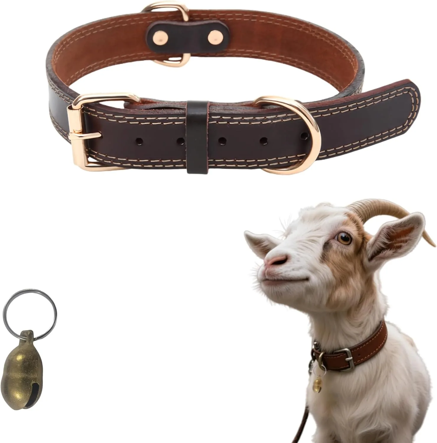 Genuine Leather Goat Collar with Bell – Exquisite Hollow Bell, Adjustable & Durable for Pet Goats and Sheep,Alpacas,Deer
Genuine Leather Goat Collar with Bell – Exquisite Hollow Bell, Adjustable & Durable for Pet Goats and Sheep,Alpacas,Deer