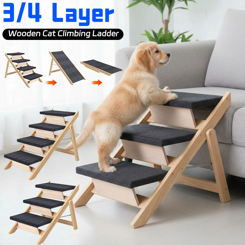 2In1 Wooden Pet Climbing Ladder Foldable Non-slip Carpeted Ramp Stair Portable Car Mounted Steps for Dogs Cat Indoor Outdoor Pet
2In1 Wooden Pet Climbing Ladder Foldable Non-slip Carpeted Ramp Stair Portable Car Mounted Steps for Dogs Cat Indoor Outdoor Pet