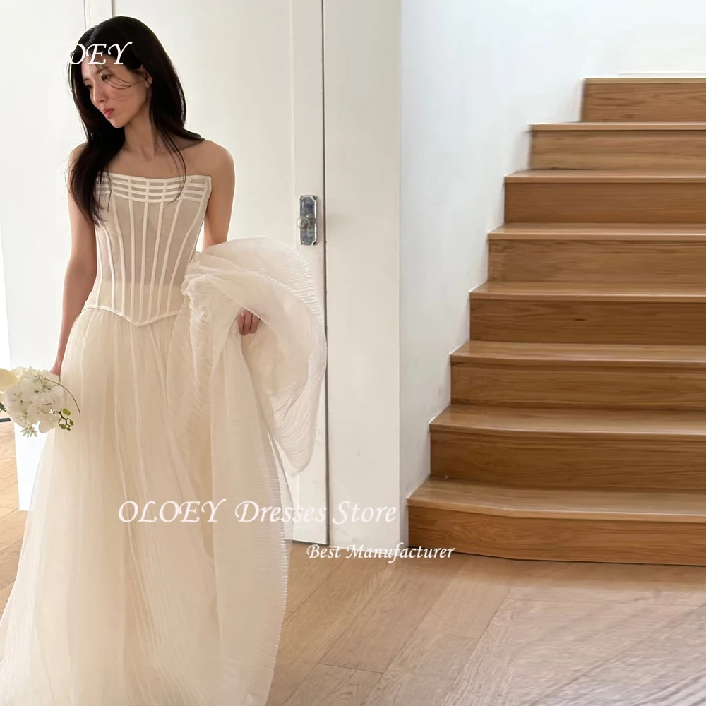 OLOEY 2025 New Korea A-line Wedding Photoshoot Dress Strapless Prom Dress Pleats Soft Tulle Party Gown Floor Length Customized
OLOEY 2025 New Korea A-line Wedding Photoshoot Dress Strapless Prom Dress Pleats Soft Tulle Party Gown Floor Length Customized