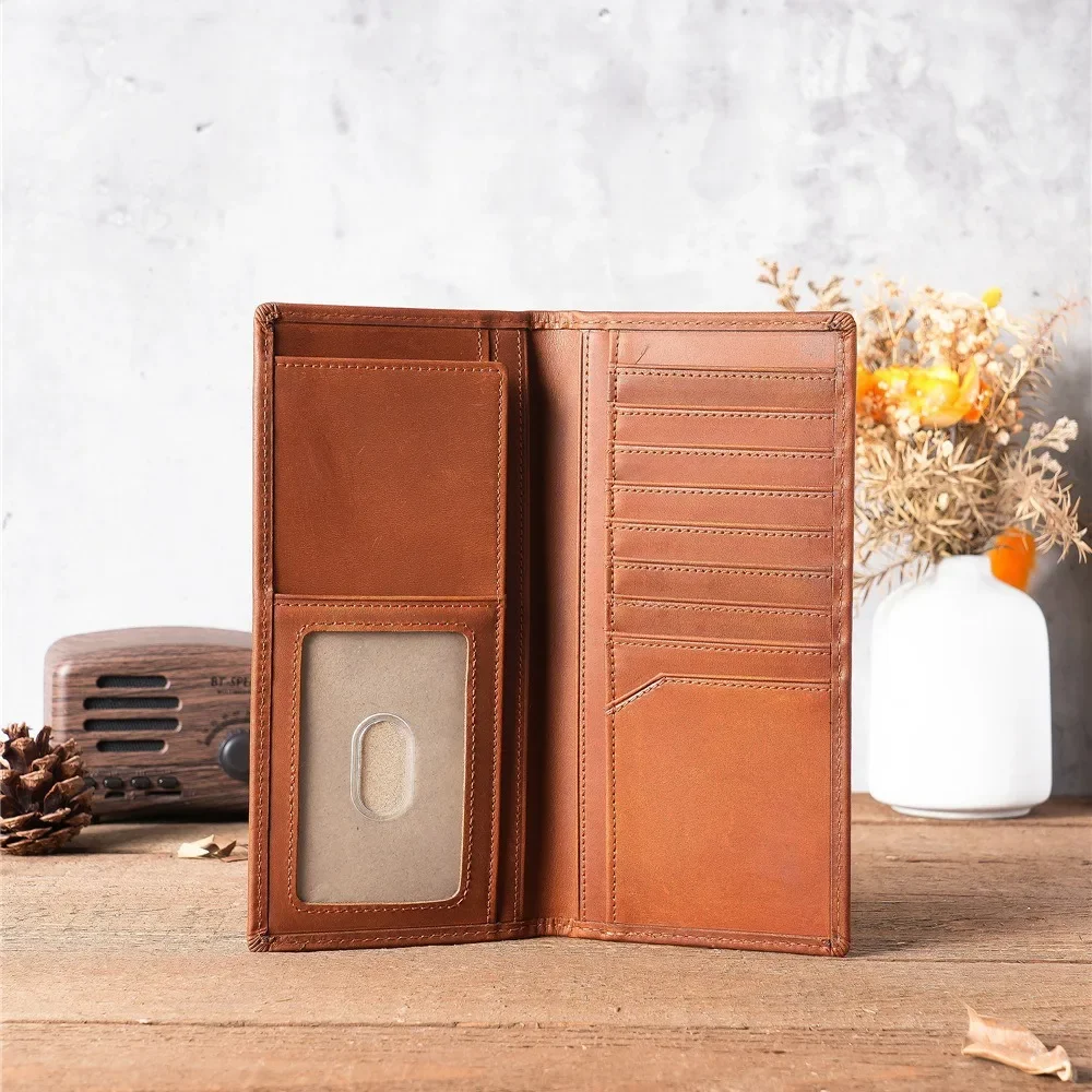 Большой вместительный кожаный длинный кошелек Crazy Horse унисекс с несколькими отделениями для карт для мужчин и женщин, органайзер для хранения денежных карт, кошелек для повседневного использования
Большой вместительный кожаный длинный кошелек Crazy Horse унисекс с несколькими отделениями для карт для мужчин и женщин, органайзер для хранения денежных карт, кошелек для повседневного использования