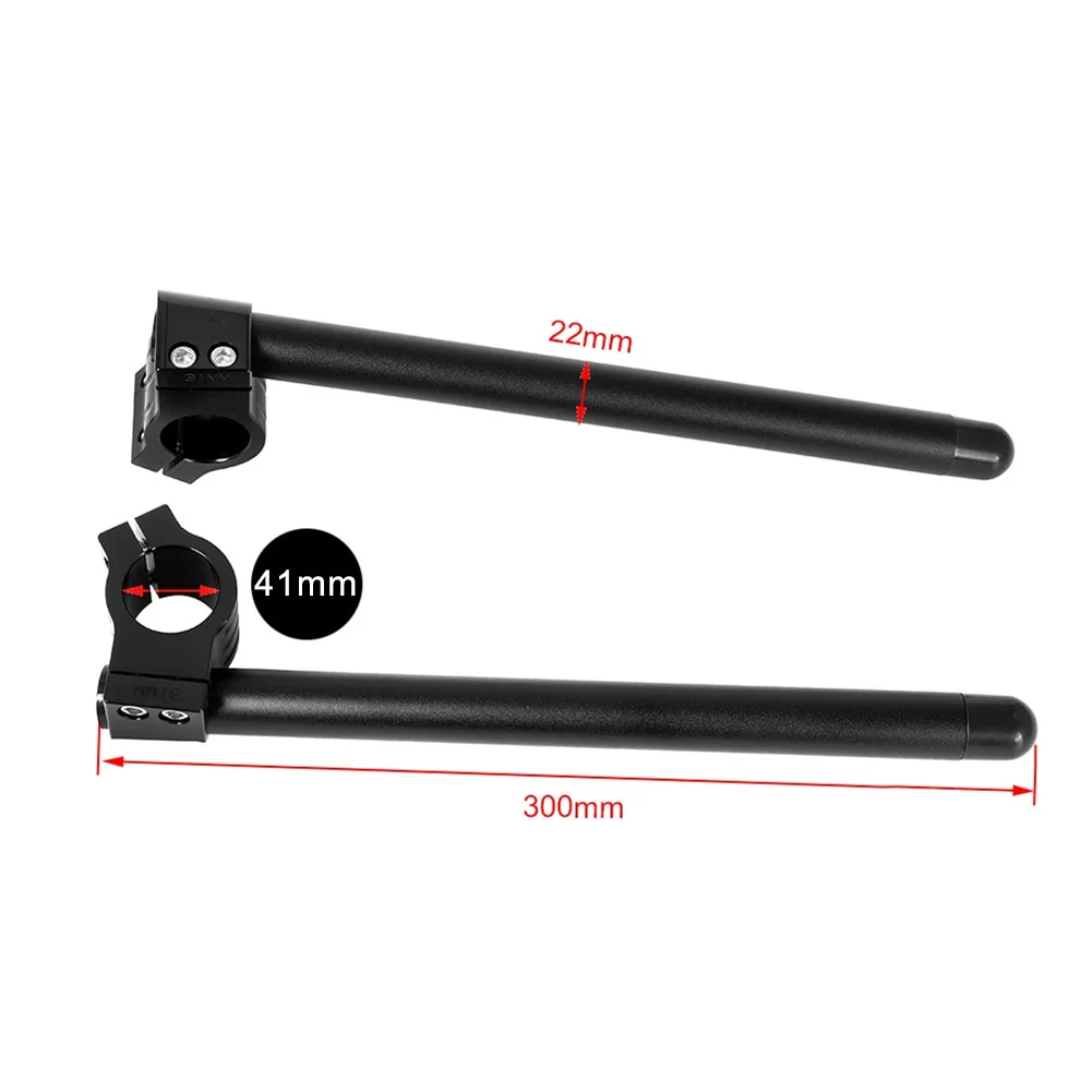 Motorcycle CNC Clip On Handlebars Aluminum for 41mm Fork Tubes Racing Application Adjustable Black 300mm Length
Motorcycle CNC Clip On Handlebars Aluminum for 41mm Fork Tubes Racing Application Adjustable Black 300mm Length