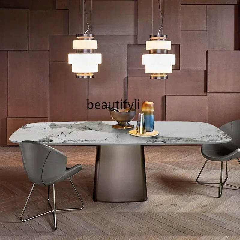 A13 New style Italian light luxury rock slab dining table rectangular marble small apartment dining table and chair combination
A13 New style Italian light luxury rock slab dining table rectangular marble small apartment dining table and chair combination