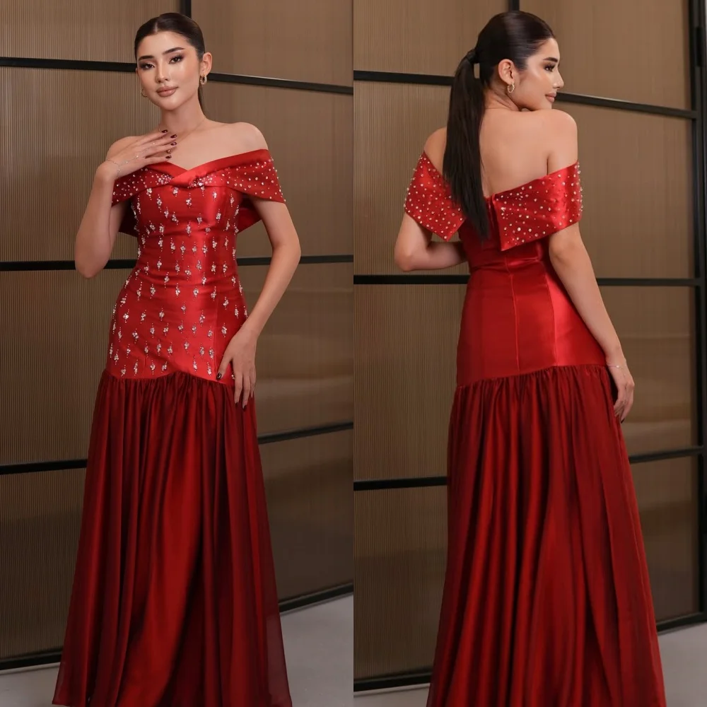 Customized High Quality Sparkle Charmeuse Rhinestone Sequined A-line Off-the-shoulder Long Dresses Bespoke Occasion Dresses Sexy 
Customized High Quality Sparkle Charmeuse Rhinestone Sequined A-line Off-the-shoulder Long Dresses Bespoke Occasion Dresses Sexy