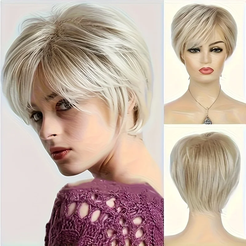 Golden short-haired lady wig, for daily wear, suitable as a Mother's Day gift, layered synthetic wig, cosplay wig
Golden short-haired lady wig, for daily wear, suitable as a Mother's Day gift, layered synthetic wig, cosplay wig