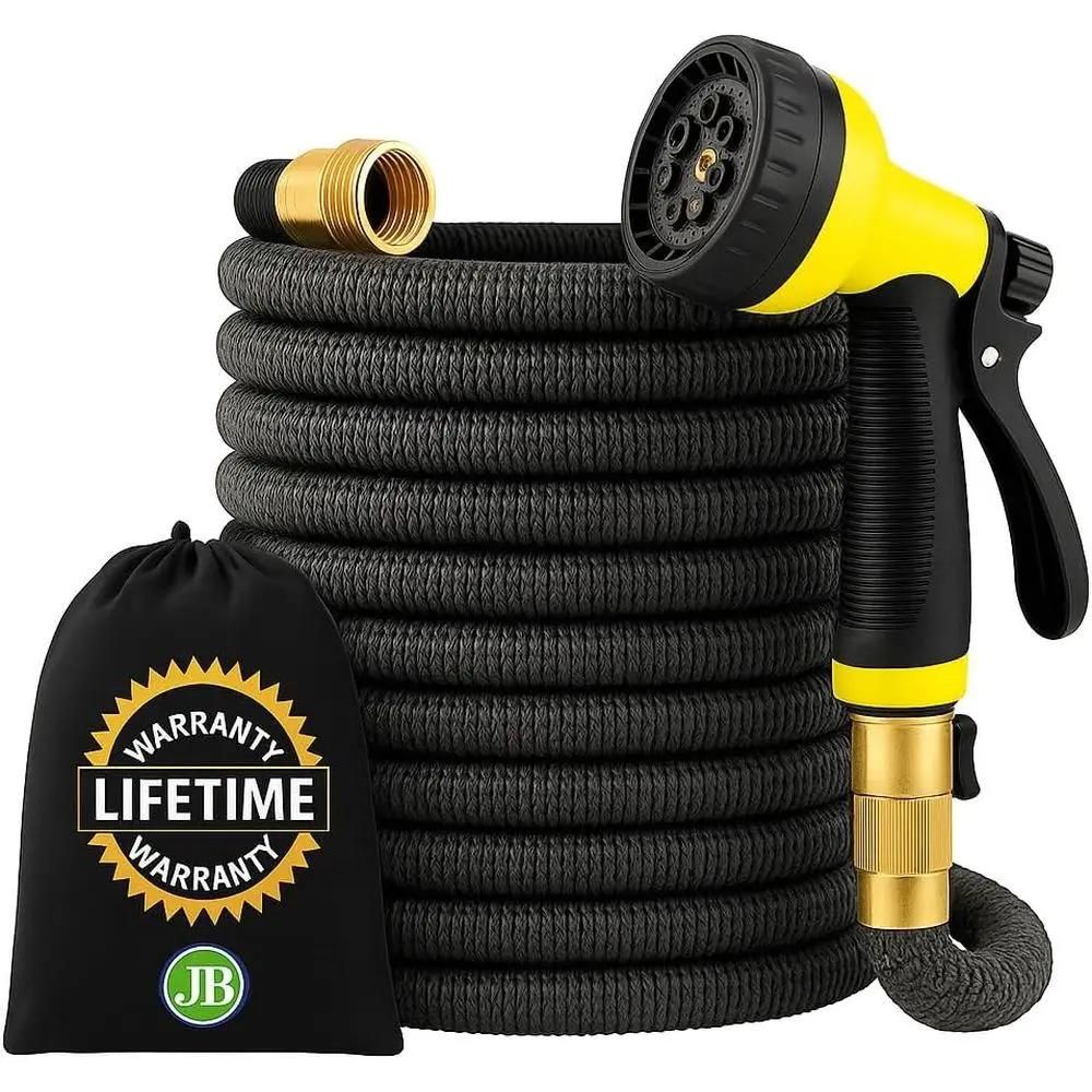 Expandable Garden Hose 75ft - Durable 3750D, 4-Layer Core, Brass Connector, 10-Nozzles & Bag - Lightweight, Kink-Free, Leak-Proo
Expandable Garden Hose 75ft - Durable 3750D, 4-Layer Core, Brass Connector, 10-Nozzles & Bag - Lightweight, Kink-Free, Leak-Proo