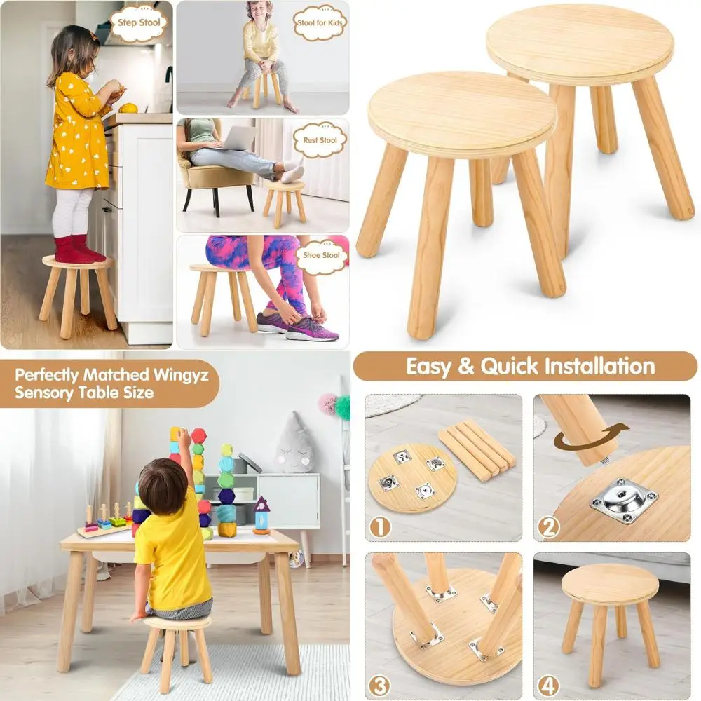 10 Natural Wooden Kids Step Stools, Perfect for Sensory Tables and Playrooms (2-Pack)
10 Natural Wooden Kids Step Stools, Perfect for Sensory Tables and Playrooms (2-Pack)
