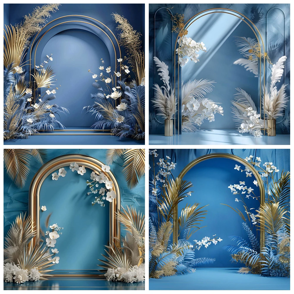 Arch Blue Gold Boho Floral Photography Background Adult Birthday Wedding Maternity Portrait Decor Backdrop Photo Studio Supplies
Arch Blue Gold Boho Floral Photography Background Adult Birthday Wedding Maternity Portrait Decor Backdrop Photo Studio Supplies