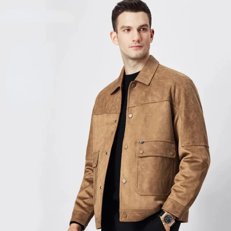 Suede Imitate Autumn Winter New Splicing Lapel Jacket Men's Business Windproof Outwear Thicken Wrinkle Resistant Coat
Suede Imitate Autumn Winter New Splicing Lapel Jacket Men's Business Windproof Outwear Thicken Wrinkle Resistant Coat