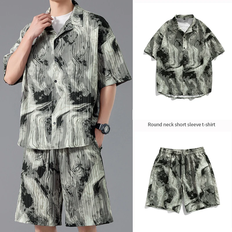 New Summer Men's Tie-dye Ice Silk Suit Shirt Top + Shorts Beach Style Streetwear Outfits Tracksuits Men Sweatshirts Mens Clothes
New Summer Men's Tie-dye Ice Silk Suit Shirt Top + Shorts Beach Style Streetwear Outfits Tracksuits Men Sweatshirts Mens Clothes