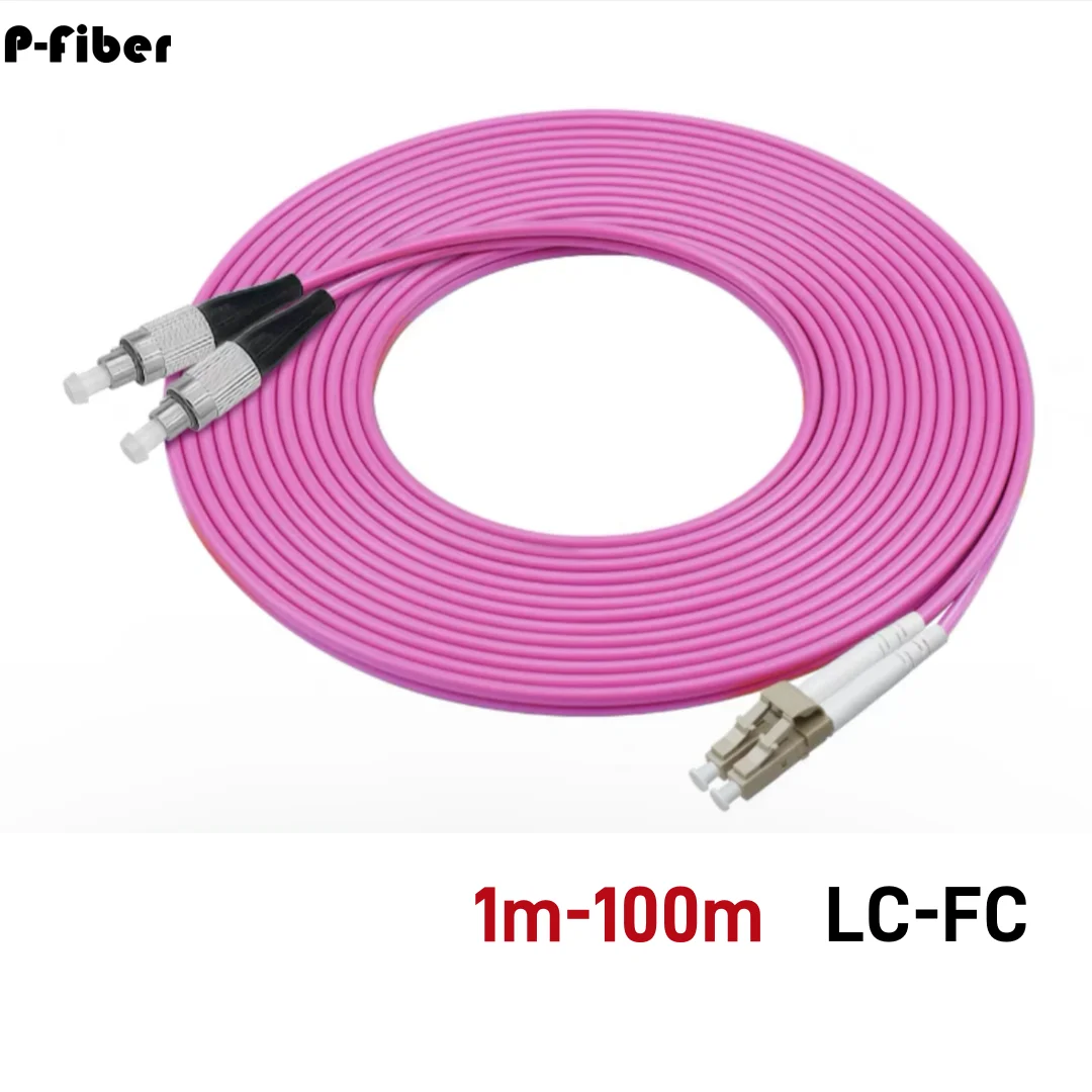 OM4 patchcord LC-FC duplex 1-100M 10 Gigabit multimode DX dual core MM optical fiber extension cable sc-lc FTTH jumper P-FIBER
OM4 patchcord LC-FC duplex 1-100M 10 Gigabit multimode DX dual core MM optical fiber extension cable sc-lc FTTH jumper P-FIBER