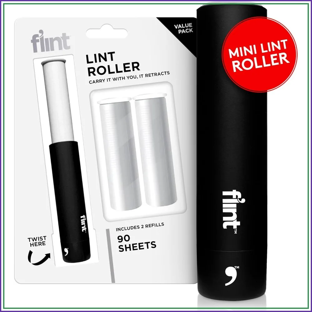 Mini Retractable Lint Roller with 90 Extra Sticky Sheets, Portable Pet Hair Remover for Travel, Clothes, and Furniture
Mini Retractable Lint Roller with 90 Extra Sticky Sheets, Portable Pet Hair Remover for Travel, Clothes, and Furniture