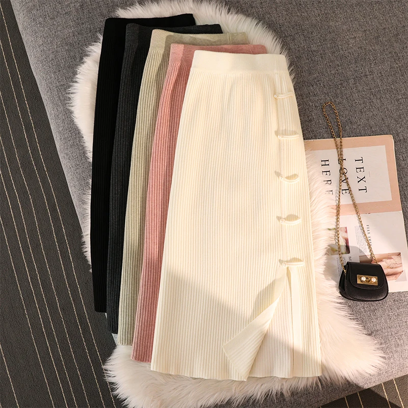 Retro Chinese Sle Knitted Mid-Length A-Line Skirt Women's Winter plus Size Slimming Split High Waist Commute Sle Long Skirt
Retro Chinese Sle Knitted Mid-Length A-Line Skirt Women's Winter plus Size Slimming Split High Waist Commute Sle Long Skirt