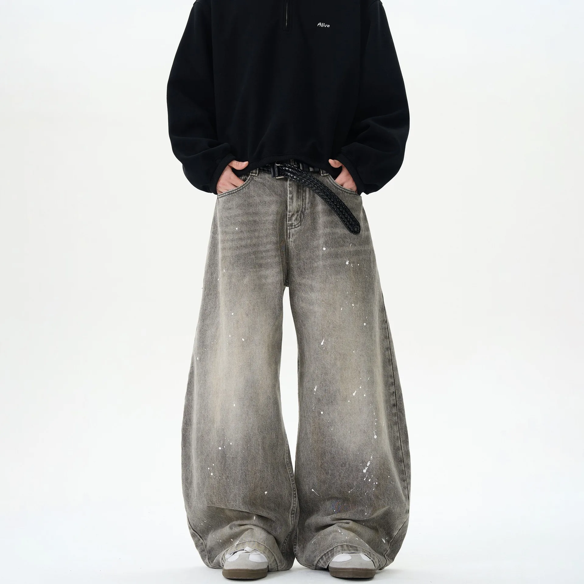 Korean Fashion High Street Vintage Washed Grey Wide Leg Pants Men's Streetwear Harajuku Oversized Casual Baggy Denim Trousers
Korean Fashion High Street Vintage Washed Grey Wide Leg Pants Men's Streetwear Harajuku Oversized Casual Baggy Denim Trousers