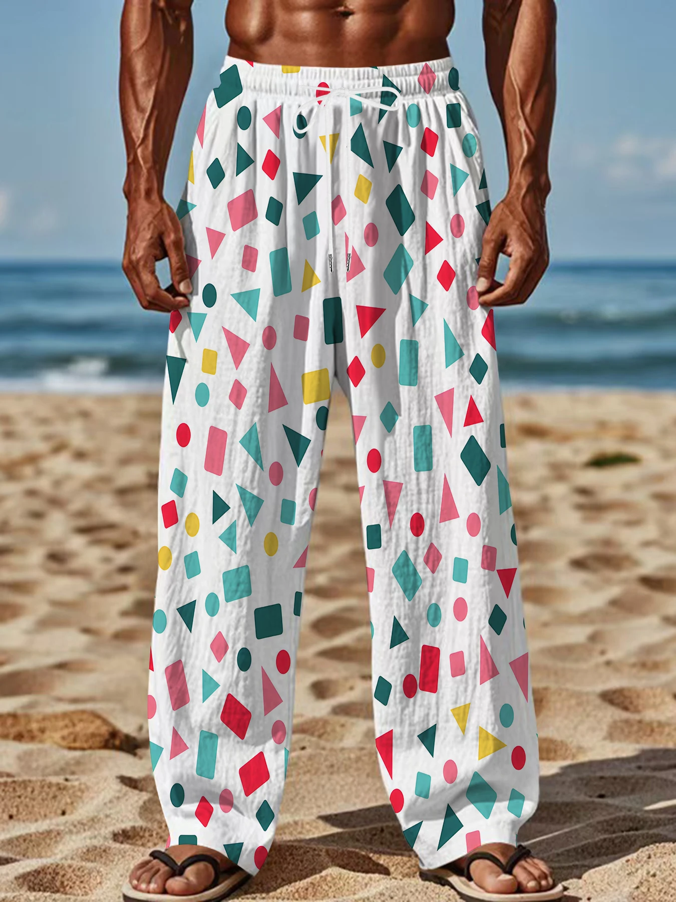 2026 Men's Printed Straight Leg Pants Vibrant Abstract Design Drawstring Waist Loose Fit Summer Beach Casual Fashion Pants
2026 Men's Printed Straight Leg Pants Vibrant Abstract Design Drawstring Waist Loose Fit Summer Beach Casual Fashion Pants