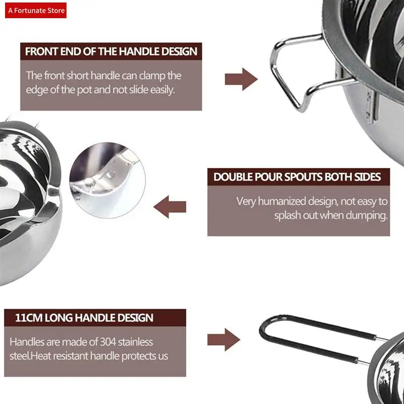 6-Pack Stainless Steel Double Boiler, Heat-Resistant Handle 2 Cup Capacity, Universal Pad-A78G
6-Pack Stainless Steel Double Boiler, Heat-Resistant Handle 2 Cup Capacity, Universal Pad-A78G