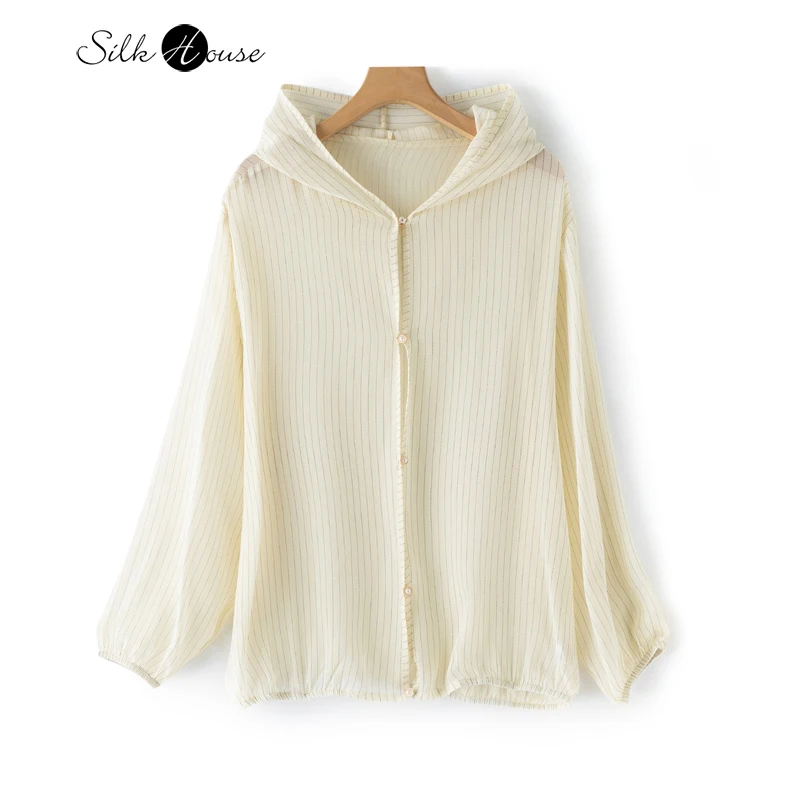 2026 Women's Summer New 100% Natural Mulberry Silk Georgette Striped Printed Long Sleeve Loose Versatile Sunscreen Cardigan
2026 Women's Summer New 100% Natural Mulberry Silk Georgette Striped Printed Long Sleeve Loose Versatile Sunscreen Cardigan