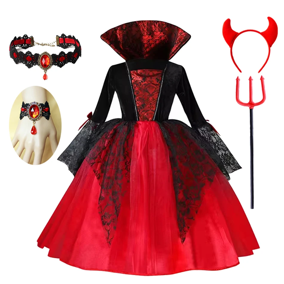 2025 Girls Cosplay Vampire Halloween Dress For Kids Ghost Bride Gothic Costume Count Vampiran Carnival Outfit Black Red Clothes
2025 Girls Cosplay Vampire Halloween Dress For Kids Ghost Bride Gothic Costume Count Vampiran Carnival Outfit Black Red Clothes