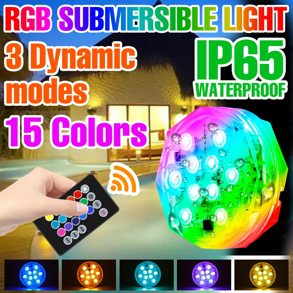 RGB Submersible Light LED Underwater Lamp 15Color Changing Dimmable Swimming Pool Aquarium Fountain Fish Tank Atmosphere Lights
RGB Submersible Light LED Underwater Lamp 15Color Changing Dimmable Swimming Pool Aquarium Fountain Fish Tank Atmosphere Lights