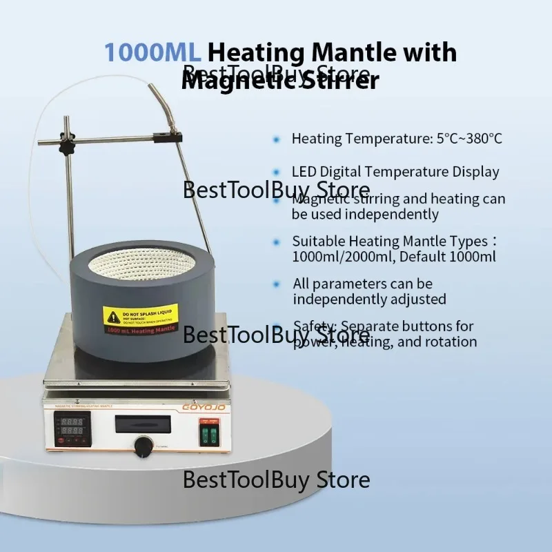 1000ml Heating Mantle with Stirring, Independent Stir & Heat Control, Digital Parameter Adjustment for Chemical Lab
1000ml Heating Mantle with Stirring, Independent Stir & Heat Control, Digital Parameter Adjustment for Chemical Lab