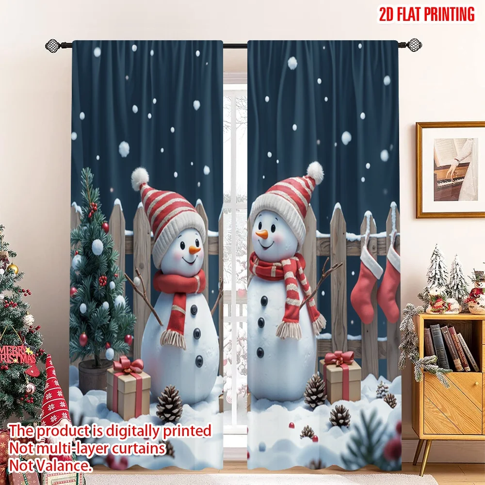 2pcs 2D flat printing Merry Christmas Popular Drapes Cute Snowman Christmas Scene Polyester Without Electricity Festive Curtains
2pcs 2D flat printing Merry Christmas Popular Drapes Cute Snowman Christmas Scene Polyester Without Electricity Festive Curtains