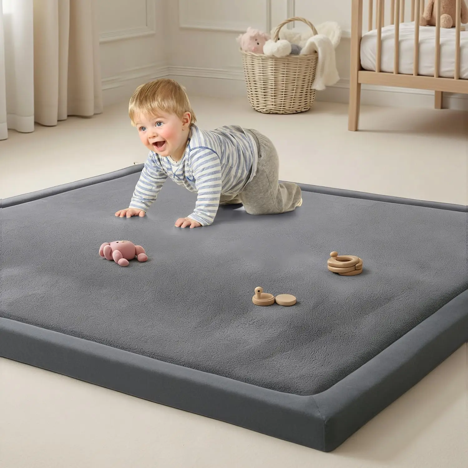 Goyuu Baby Play Mat for Floor Playpen Mat 1.3" Thick Elasti-Foam Padded Cushioning Non-Slip Playroom Tatami-Style Nursery Mat for Tummy Time & Crawling for Babies Toddlers Infants
Goyuu Baby Play Mat for Floor Playpen Mat 1.3" Thick Elasti-Foam Padded Cushioning Non-Slip Playroom Tatami-Style Nursery Mat for Tummy Time & Crawling for Babies Toddlers Infants