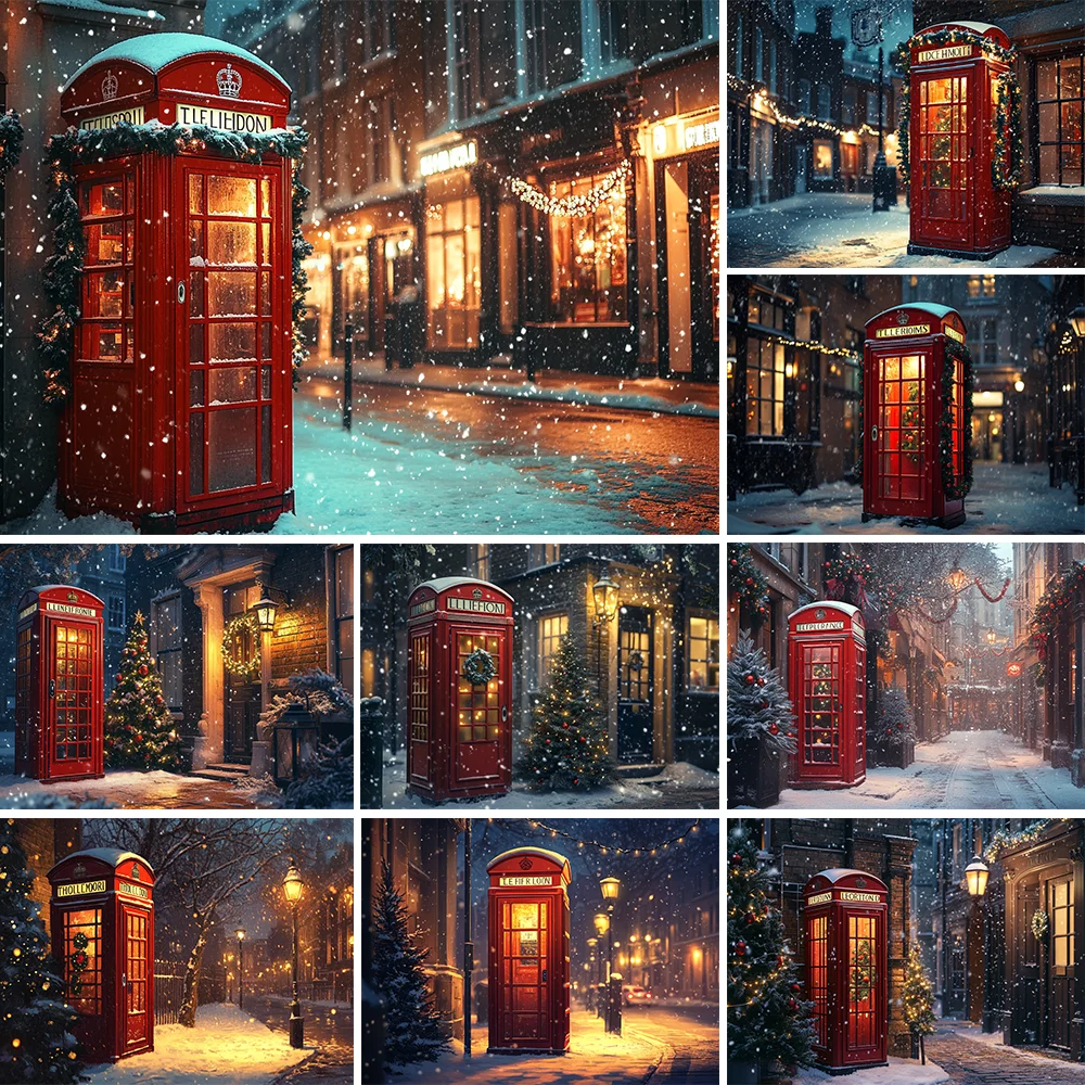 Christmas Eve Street Corner Background Photography Red Phone Booth Lamps Backdrop Winter Outdoor Kid Birthday Photo Studio Decor
Christmas Eve Street Corner Background Photography Red Phone Booth Lamps Backdrop Winter Outdoor Kid Birthday Photo Studio Decor