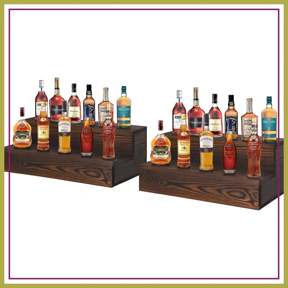 2 Pack Wood Bar Shelves, Tabletop Wine Rack, Liquor Bottle Display Shelf for Home Bar
2 Pack Wood Bar Shelves, Tabletop Wine Rack, Liquor Bottle Display Shelf for Home Bar