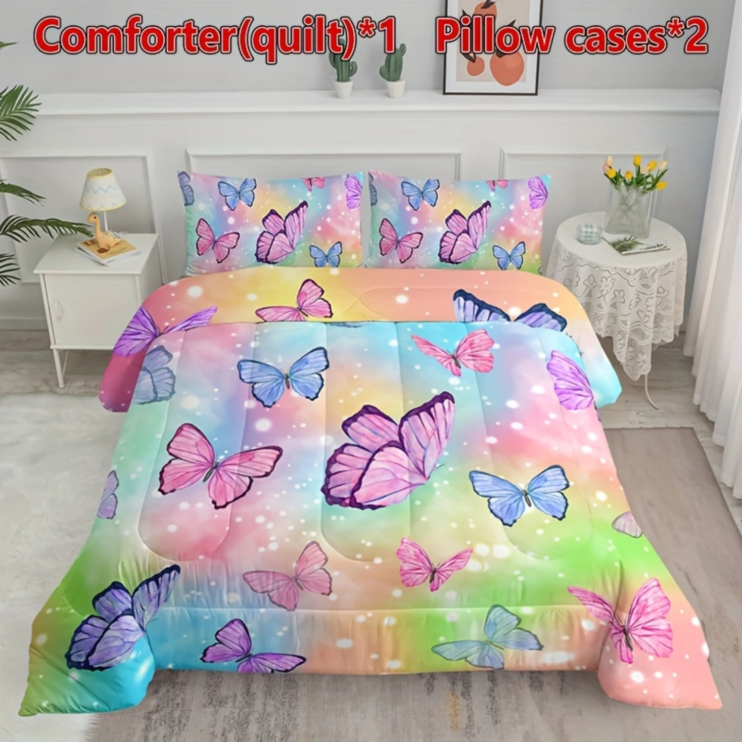 3pcs Modern Fashion Polyester Comforter Set (1*Comforter + 2*Pillowcase, Without Core), Watercolor Print Bedding Set, Soft Comf
3pcs Modern Fashion Polyester Comforter Set (1*Comforter + 2*Pillowcase, Without Core), Watercolor Print Bedding Set, Soft Comf