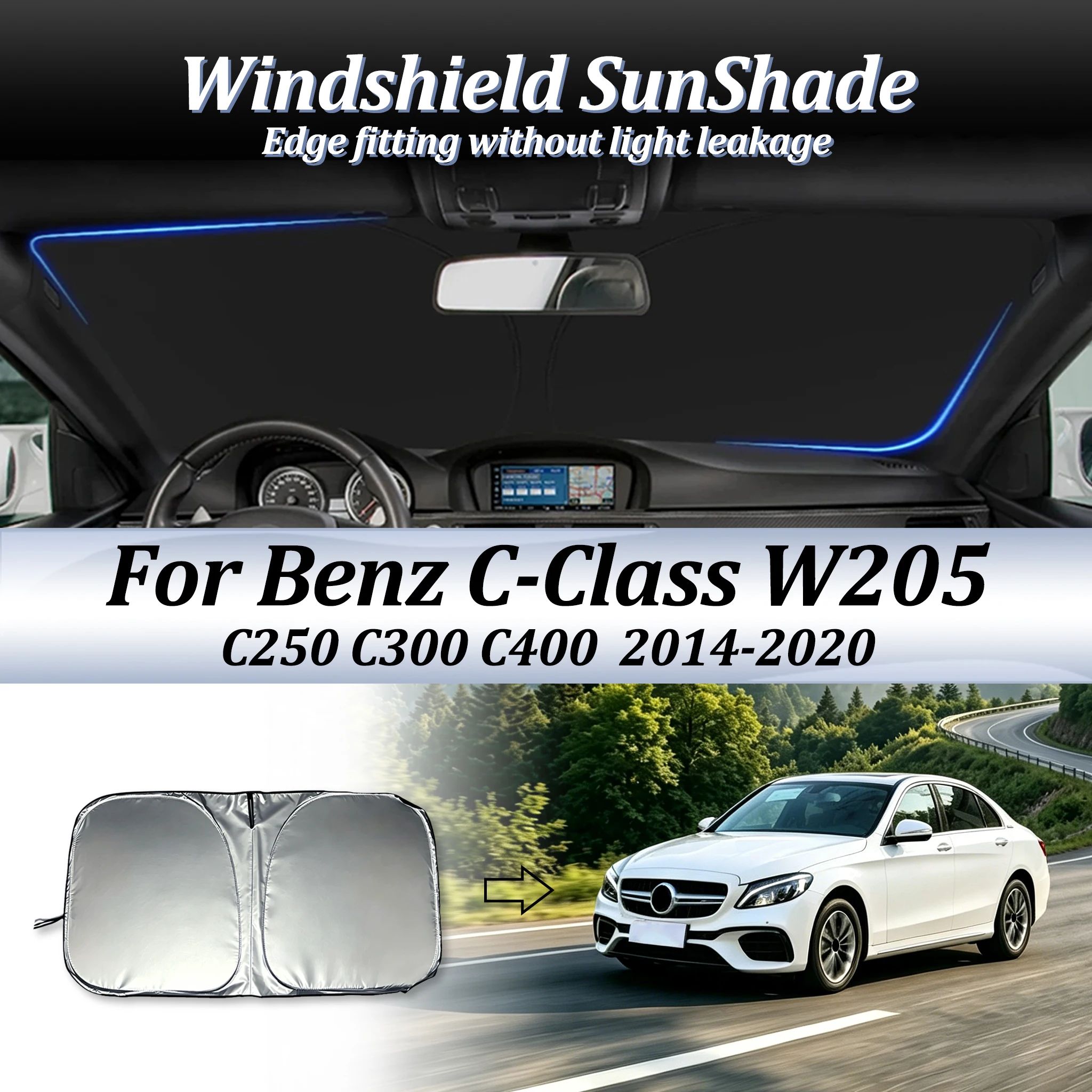 Windshield Sunshade Foldable Sun Shade Blocks UV Rays Car Accessories For Mercedes-Benz C Class W205 C250 C300 C400 2014-2020
Windshield Sunshade Foldable Sun Shade Blocks UV Rays Car Accessories For Mercedes-Benz C Class W205 C250 C300 C400 2014-2020