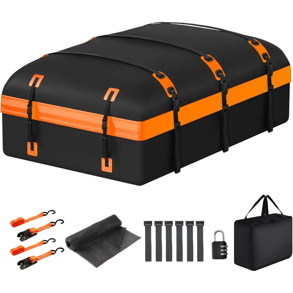 Car Rootop Cargo Carrier Bag, 30 Cueet Waterproo Sot-Shell Car Roo Bag or All Vehicle with/Without Rack, Include Anti-Slip Mat,