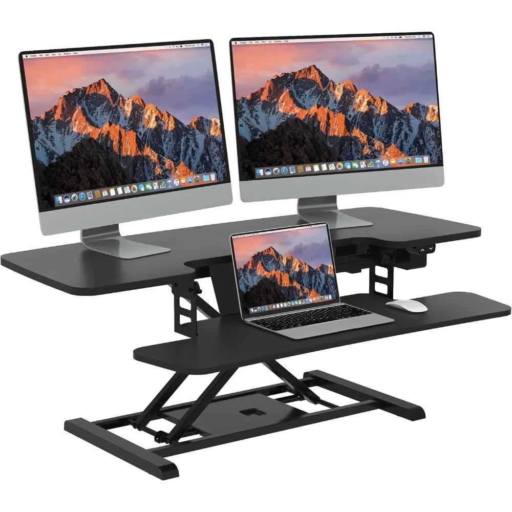 42" Electric Standing Desk Converter, Height Adjustable Riser for Office Home,Dual Monitor and Laptop Workstation with Large Ke
42" Electric Standing Desk Converter, Height Adjustable Riser for Office Home,Dual Monitor and Laptop Workstation with Large Ke
