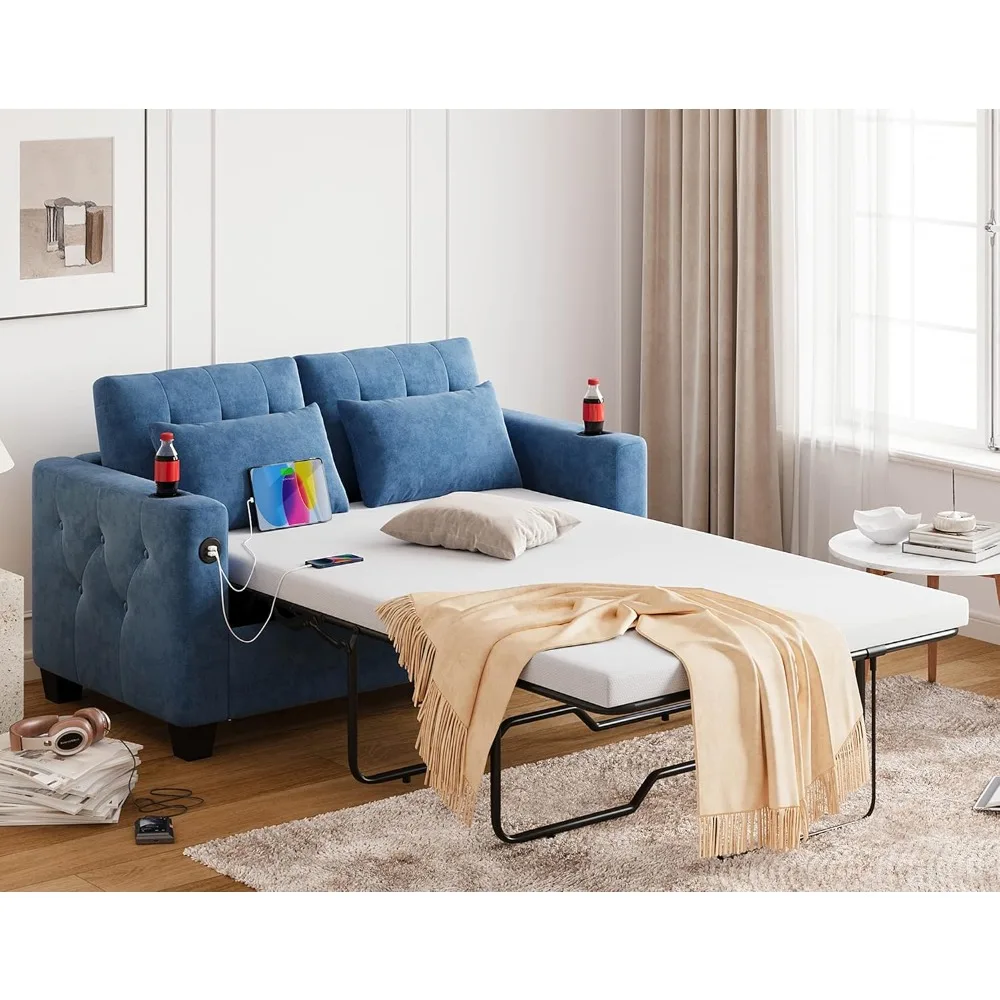 2-in-1 Convertible Pull Out Sleeper Sofa Bed, Loveseat Couch Bed w/Memory Foam Mattress for Living Room, Full Size
2-in-1 Convertible Pull Out Sleeper Sofa Bed, Loveseat Couch Bed w/Memory Foam Mattress for Living Room, Full Size