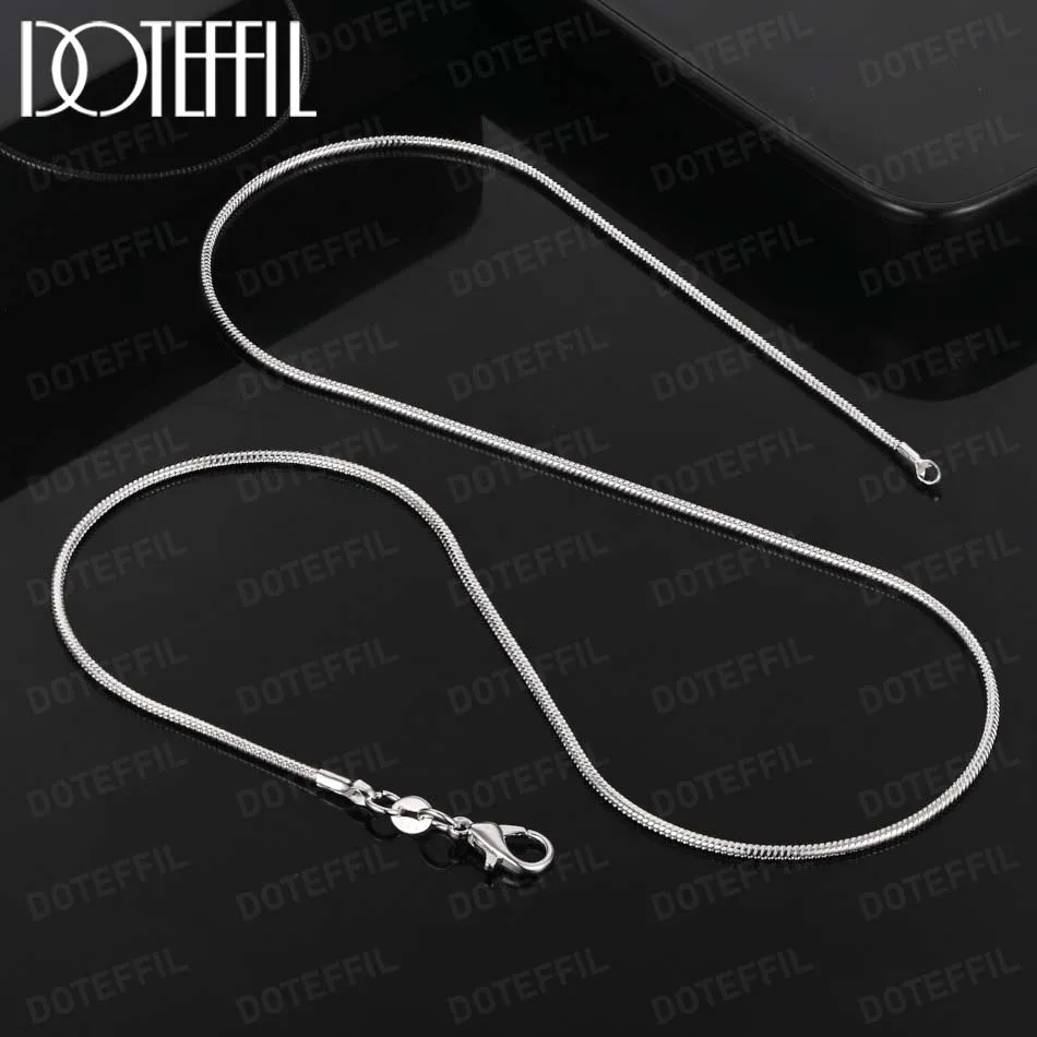 DOTEFFIL 2mm Flat Snake Chain 925 Sterling Silver 16/18/20/22/24/26/28/30 Inch Necklace For Women Man Fashion Wedding Jewelry
DOTEFFIL 2mm Flat Snake Chain 925 Sterling Silver 16/18/20/22/24/26/28/30 Inch Necklace For Women Man Fashion Wedding Jewelry