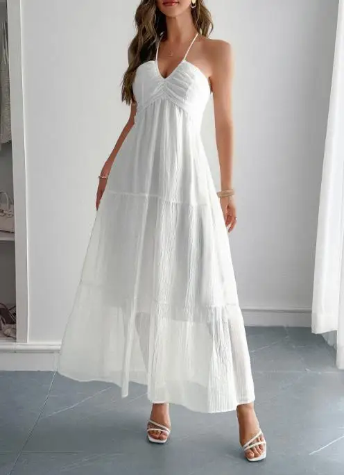 2025 Spring/summer Leisure Vacation Style Hanging Neck Seaside Atmosphere Long Skirt Dress Women's Wear
2025 Spring/summer Leisure Vacation Style Hanging Neck Seaside Atmosphere Long Skirt Dress Women's Wear