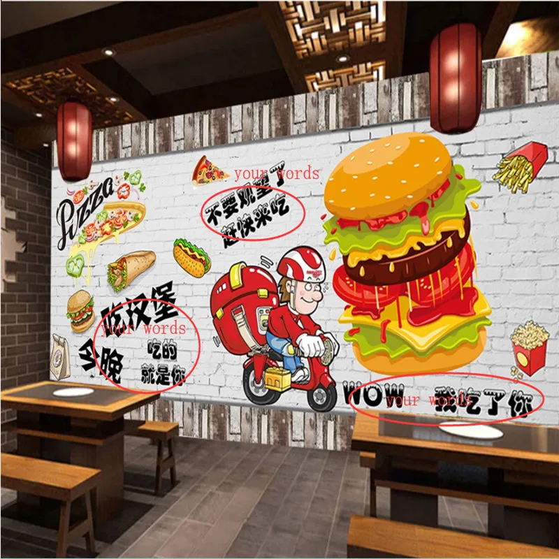 Custom Size Burger Food Delivery Service Wall Paper 3D Burger Pizza Fast Food Restaurant Industrial Decor Mural Wallpaper 3D
Custom Size Burger Food Delivery Service Wall Paper 3D Burger Pizza Fast Food Restaurant Industrial Decor Mural Wallpaper 3D