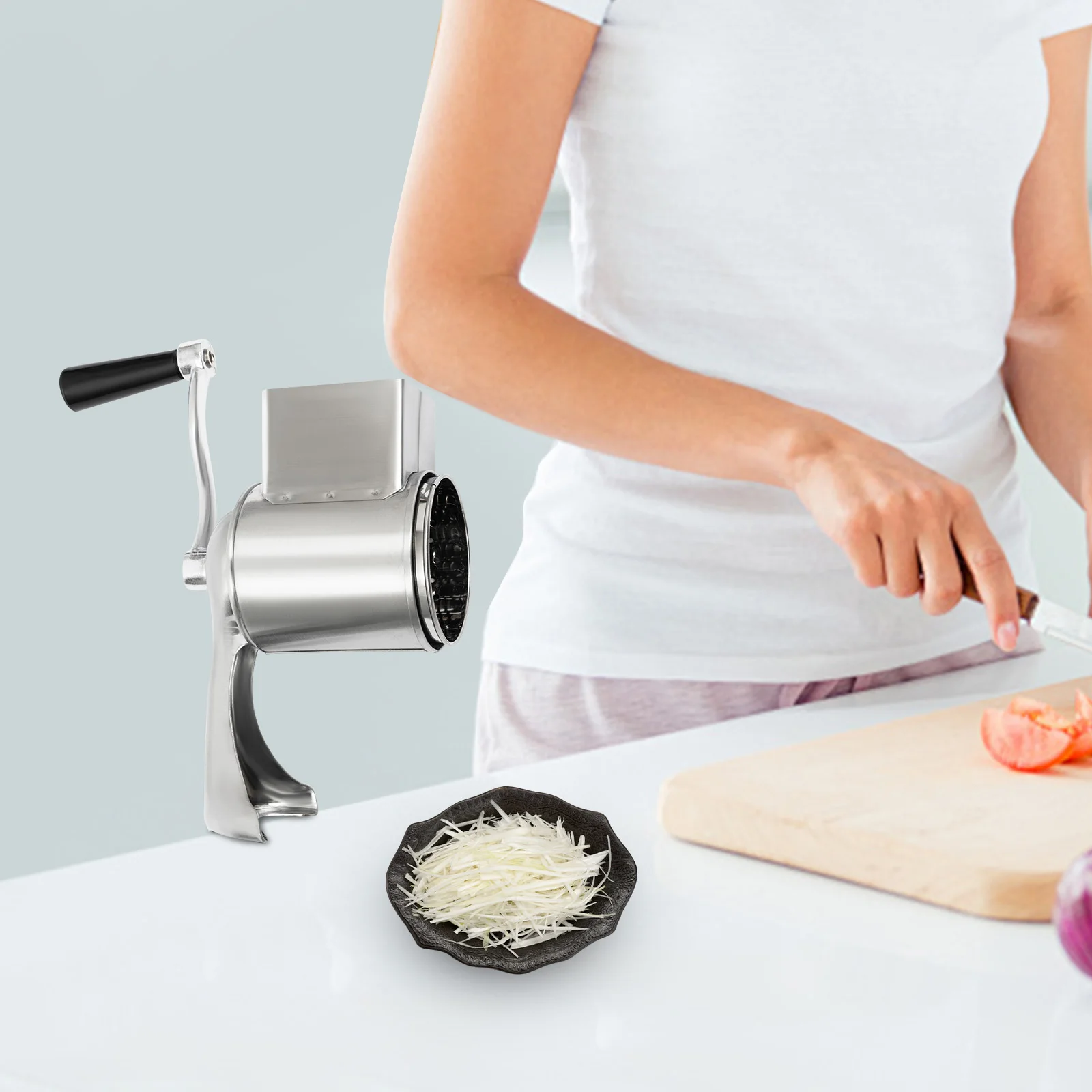 Ручная роторная терка из нержавеющей стали Барабанная терка Ручная овощерезка из нержавеющей стали с 5 барабанными лезвиями для нарезки
Ручная роторная терка из нержавеющей стали Барабанная терка Ручная овощерезка из нержавеющей стали с 5 барабанными лезвиями для нарезки