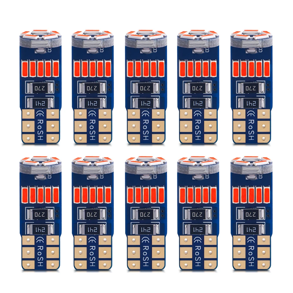 10PCS New W5W T10 Led Bulbs Canbus 4014 15SMD 6000K Car Interior Dome Reading License Plate Light Signal Lamp Red Amber Ice Blue
10PCS New W5W T10 Led Bulbs Canbus 4014 15SMD 6000K Car Interior Dome Reading License Plate Light Signal Lamp Red Amber Ice Blue