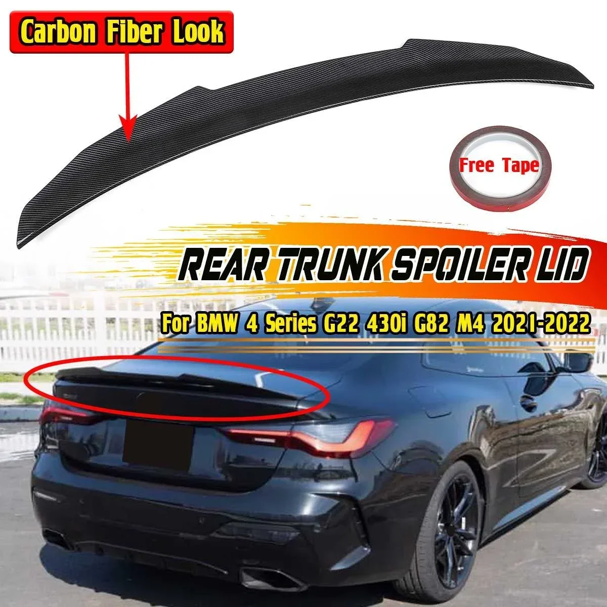 G22 PSM Style Car Rear Spoiler Wing Lip Trunk Spoiler Lid For BMW 4 Series G22 430i G82 M4 2021-2022 Rear Wing Spoiler Body Kit
G22 PSM Style Car Rear Spoiler Wing Lip Trunk Spoiler Lid For BMW 4 Series G22 430i G82 M4 2021-2022 Rear Wing Spoiler Body Kit