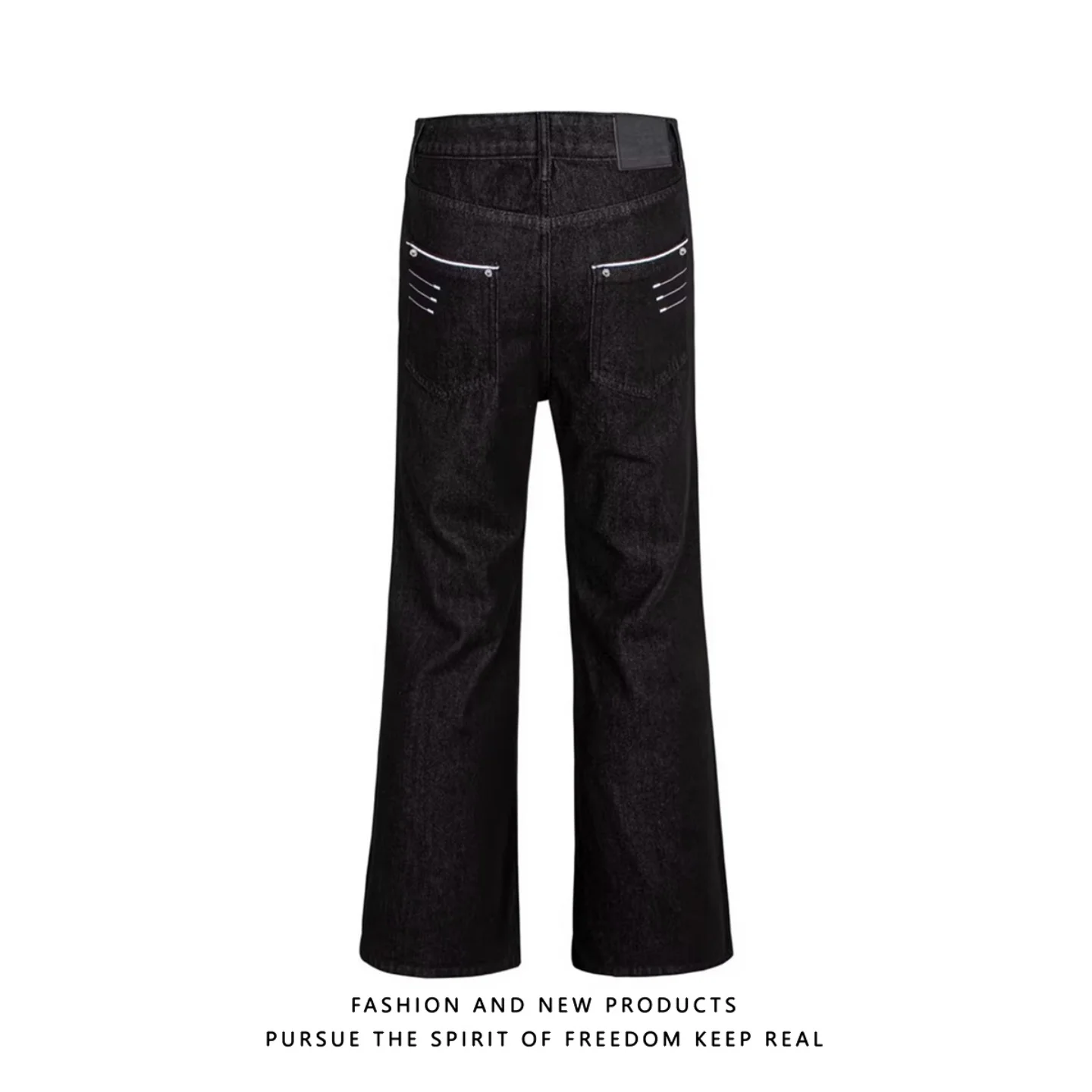 Retro American Embroidered Straight Leg Denim Jeans Men's High Street Vibe Washed Black Wide Leg Slimming Flared Long Trousers
Retro American Embroidered Straight Leg Denim Jeans Men's High Street Vibe Washed Black Wide Leg Slimming Flared Long Trousers