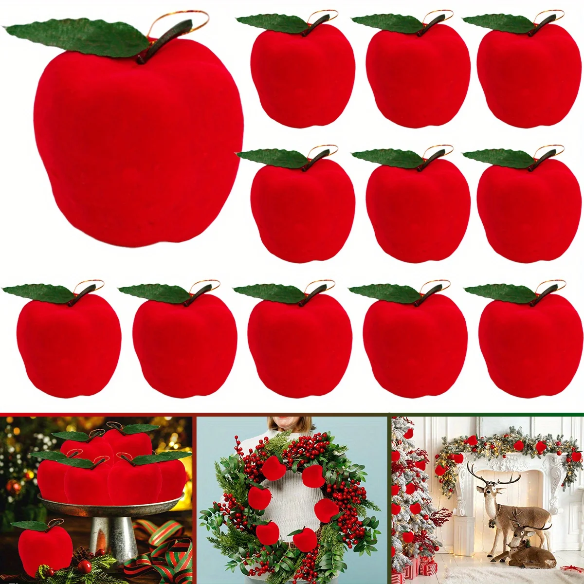 12Pcs Christmas Apple Shaped Hanging Ornaments Foam Apple Xmas Tree Pendant for 2024 Navidad Birthday Party DIY Decor Supplies
12Pcs Christmas Apple Shaped Hanging Ornaments Foam Apple Xmas Tree Pendant for 2024 Navidad Birthday Party DIY Decor Supplies