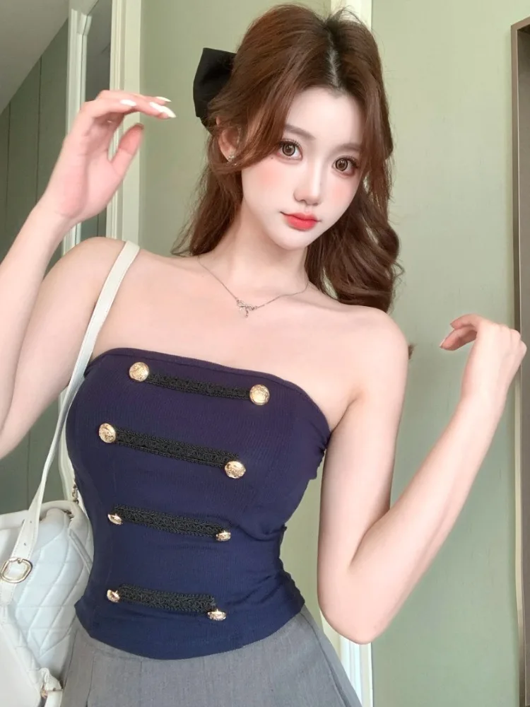 Sexy Heavy Gold Buckle Tube Top Vest Women Spring Summer Inner Wear Outer Wear with Chest Pad Slimming Thinming Personality B...
Sexy Heavy Gold Buckle Tube Top Vest Women Spring Summer Inner Wear Outer Wear with Chest Pad Slimming Thinming Personality B...