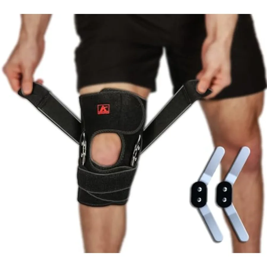 Hinged Knee Brace Support with Strap and Side Patea Stabiizers for Protection and Pain Reief for Arthritis Meniscus Tear AC MC
Hinged Knee Brace Support with Strap and Side Patea Stabiizers for Protection and Pain Reief for Arthritis Meniscus Tear AC MC