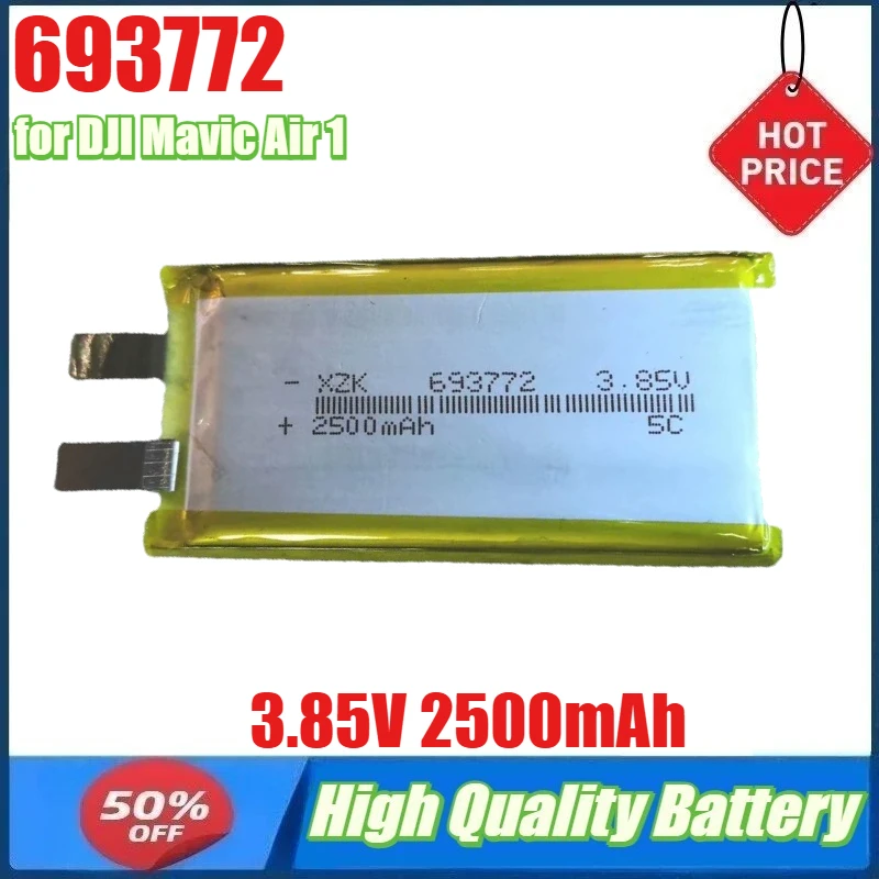 Аккумулятор 3,85 В, 2500 мАч, 693772 для DJI Mavic Air 1 693771 15C, аккумуляторный аккумулятор для дрона, интеллектуальный полет
Аккумулятор 3,85 В, 2500 мАч, 693772 для DJI Mavic Air 1 693771 15C, аккумуляторный аккумулятор для дрона, интеллектуальный полет
