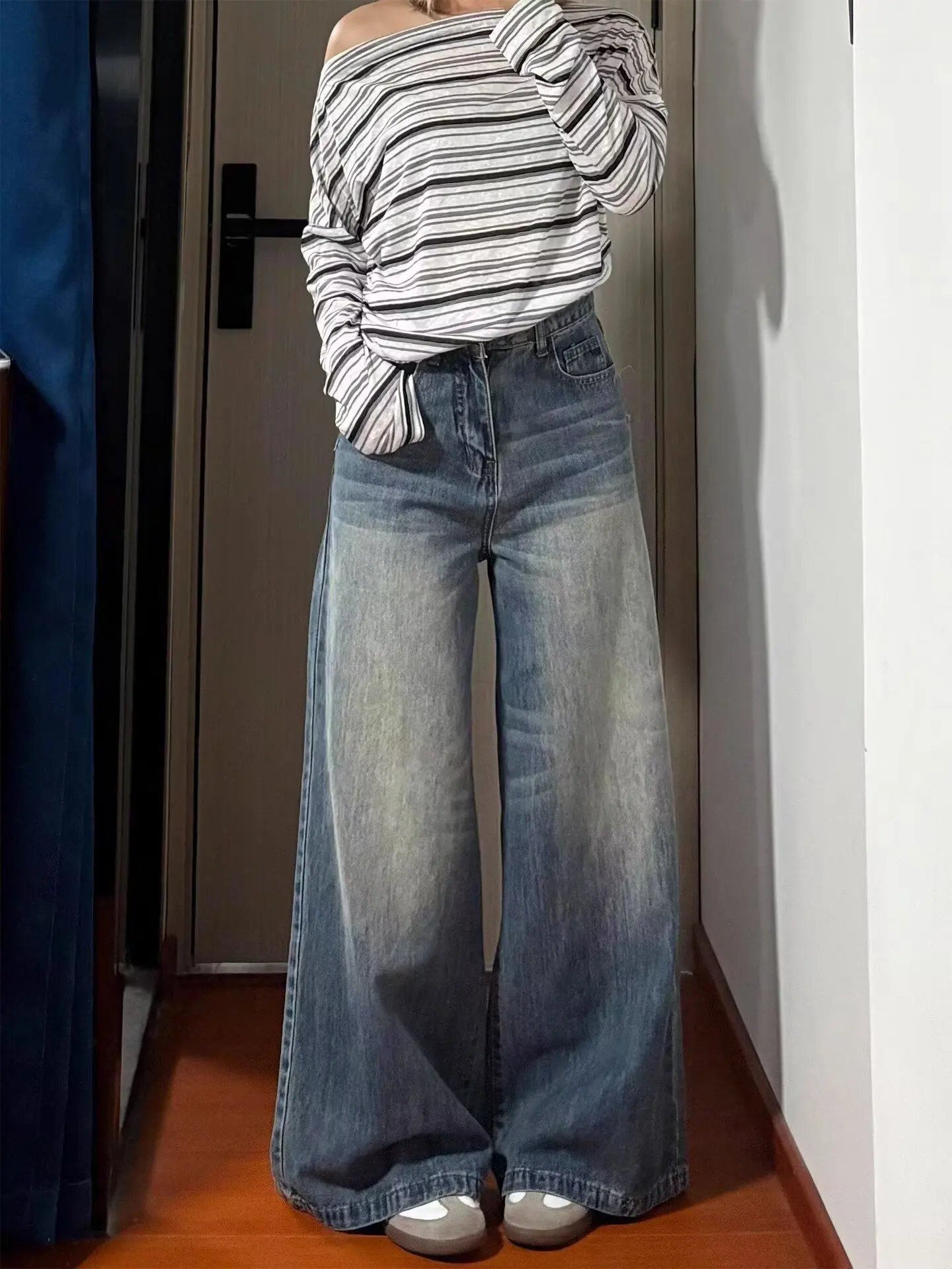 American Retro High Waist Wide Leg Jeans Women's Spring Autumn Large Size Pear Shape Loose Slimming Draping Floor-Length Pants
American Retro High Waist Wide Leg Jeans Women's Spring Autumn Large Size Pear Shape Loose Slimming Draping Floor-Length Pants