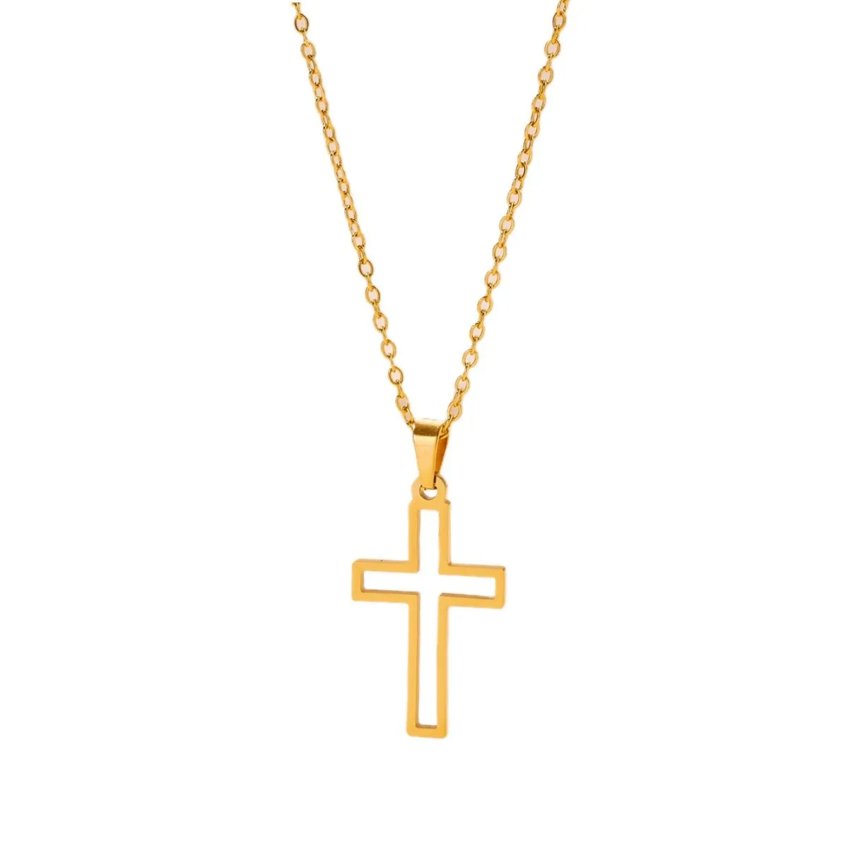 Punk Small Fashion Tiny Hollow Cross Pendant Female Gold Color Stainless Steel Link Chain Necklace for Woman Jewelry Gift 2026
Punk Small Fashion Tiny Hollow Cross Pendant Female Gold Color Stainless Steel Link Chain Necklace for Woman Jewelry Gift 2026