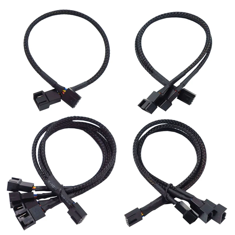 1Pcs PWM Fan Splitter 4pin Adapter Cable 1 To 4/3/2/1 Ways pwm fan Splitter Extension Power Cable Connector Y Splitter Black 
1Pcs PWM Fan Splitter 4pin Adapter Cable 1 To 4/3/2/1 Ways pwm fan Splitter Extension Power Cable Connector Y Splitter Black