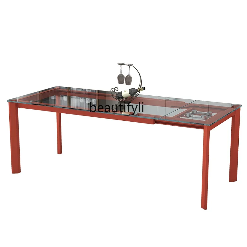ls 27Tempered glass dining table light luxury folding dining table rectangular custom color unilateral telescopic dining table
ls 27Tempered glass dining table light luxury folding dining table rectangular custom color unilateral telescopic dining table
