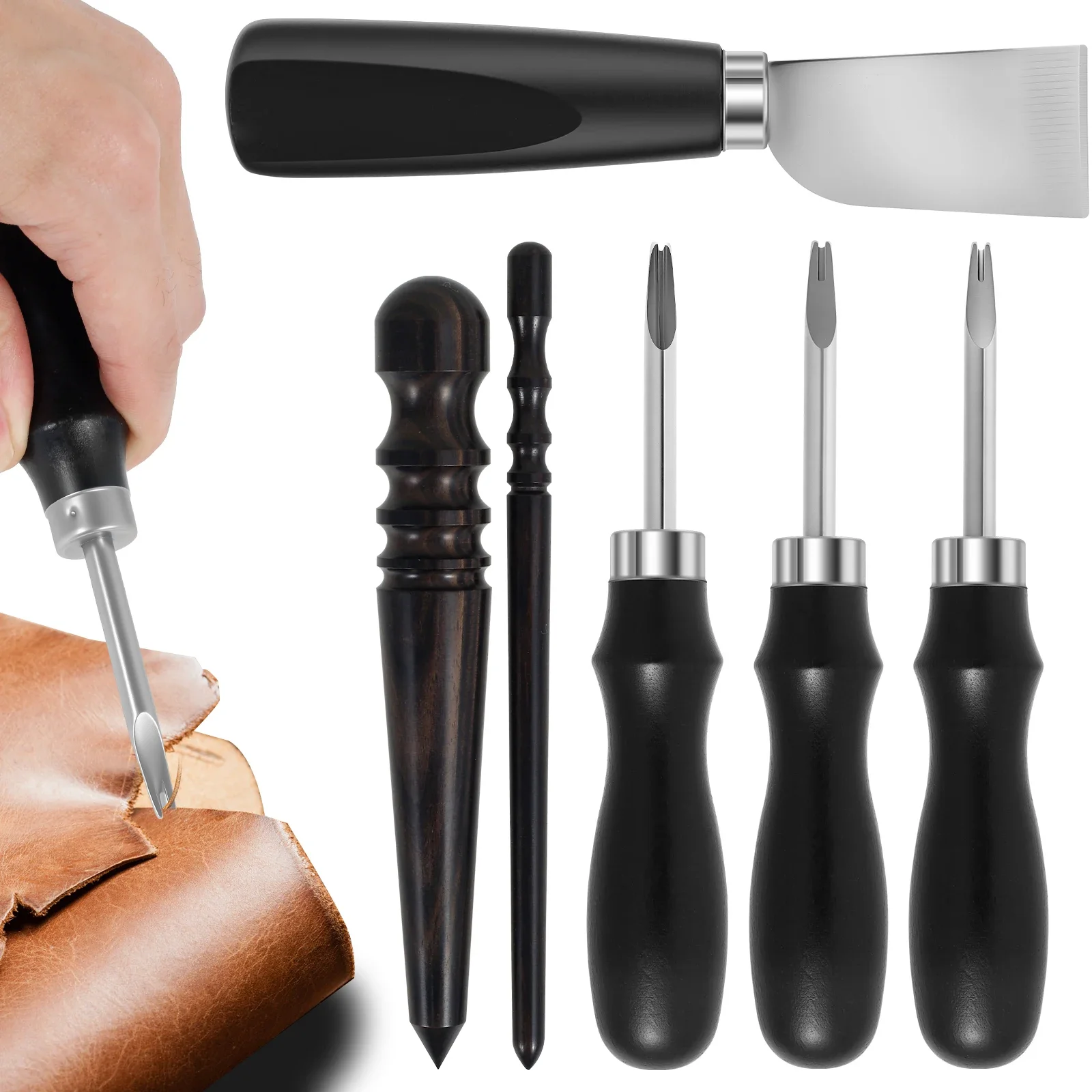 7Pcs Leather Knife Set Ergonomic Leather Working Tool Set with Edge Beveler Cutting Knife Leather Cutting Knife Leather
7Pcs Leather Knife Set Ergonomic Leather Working Tool Set with Edge Beveler Cutting Knife Leather Cutting Knife Leather