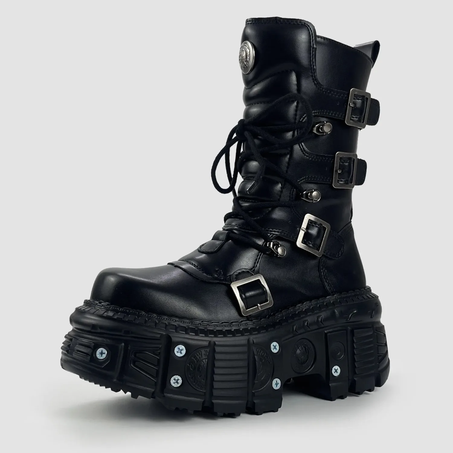 Unisex Punk Multi Buckle Platform Y2K Tank Sole Mid Calf Boots For Gothic Street Club Daily Casual Outfit For Men Women
Unisex Punk Multi Buckle Platform Y2K Tank Sole Mid Calf Boots For Gothic Street Club Daily Casual Outfit For Men Women
