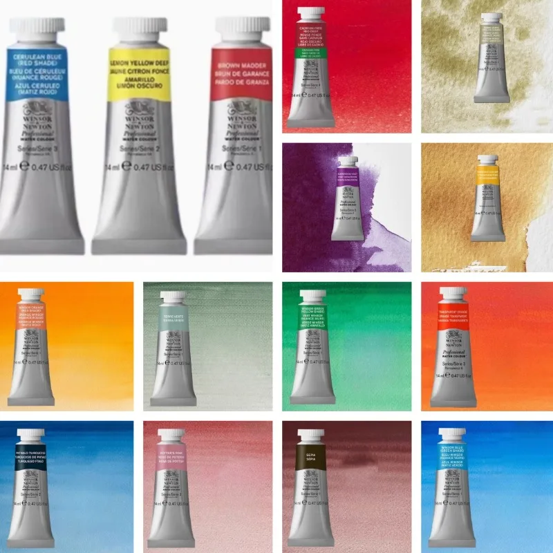 14ml/tube Windsor Newton Watercolor Pigments Artist's Art Supplies Outdoor Travel Water Color Illustration Creation Pigment
14ml/tube Windsor Newton Watercolor Pigments Artist's Art Supplies Outdoor Travel Water Color Illustration Creation Pigment
